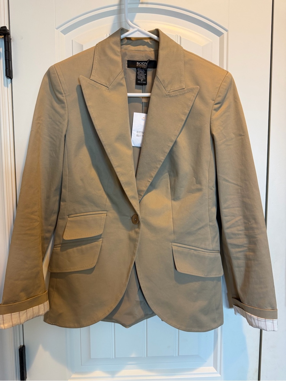 NWT Body by Victoria Victoria's Secret Tan Khaki Single-Button Blazer Size 0 XS